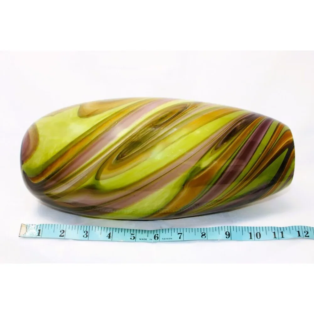 EUC With Tags! ~ HD Designs Oblong Borneo Glass Swirl Vase 12